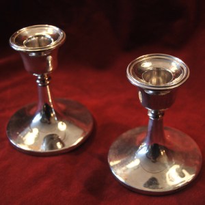 Pair of Birmingham 1912 English Silver Candlesticks 