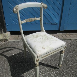 Painted & reupholstered Victorian Mahogany Chair 