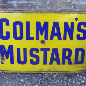 Original 1930s/40s Colman’s Mustard Enamel Sign