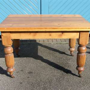 Solid Victorian Pine Kitchen Table Circa 1880 