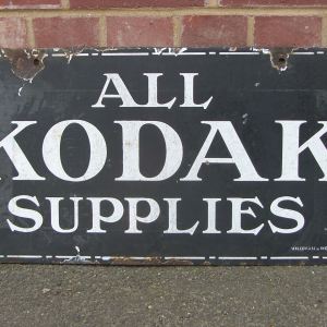 Original ‘All Kodak Supplies’ Double Sided Enamel Sign circa. 1920s.