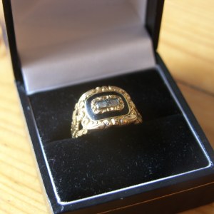 Memento Mori Victorian Gold Engraved Ring 