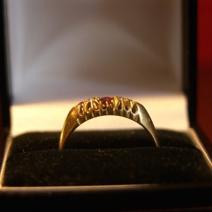 18 Carat Gold Ring with Diamonds & Rubies 