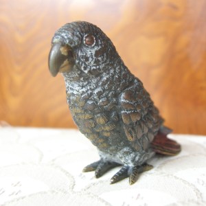 Late 19th Century Austrian Cold Painted Bronze Parrot