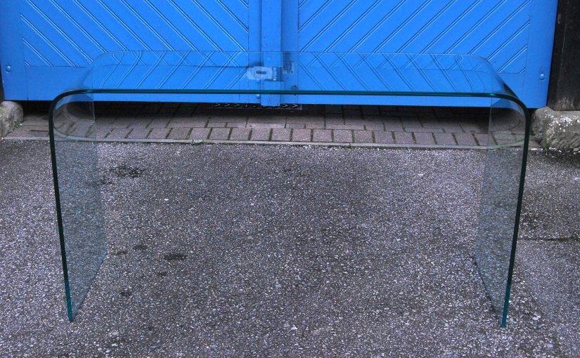 Contemporary Moulded Toughened Glass Desk&nbsp;SOLD