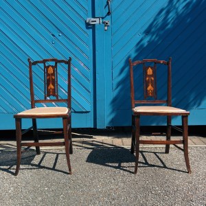 Pair of Original English Art Nouveau Bedroom Chairs 